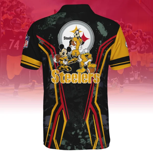 Pittsburgh Steelers x Disney 3D Polo Shirt Custom Name