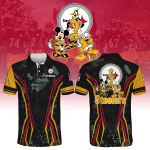 Pittsburgh Steelers x Disney 3D Polo Shirt Custom Name
