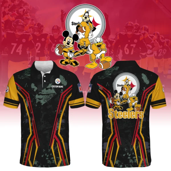 Pittsburgh Steelers x Disney 3D Polo Shirt Custom Name