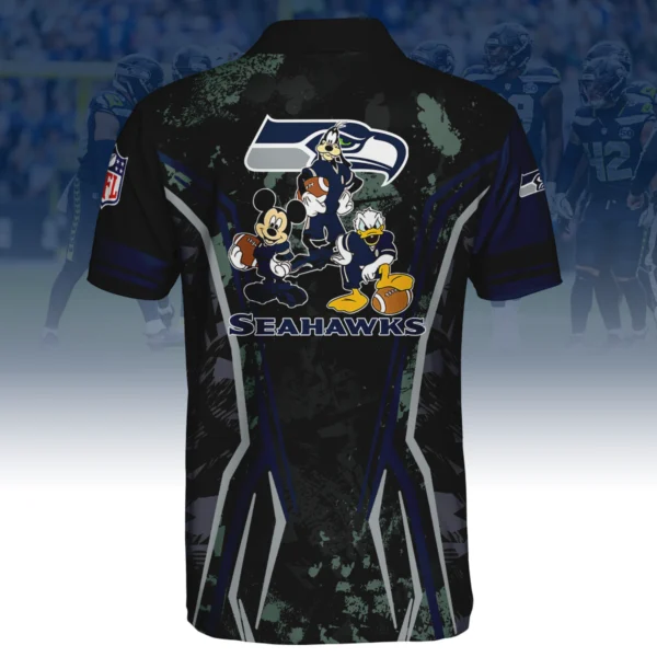 Seattle Seahawks x Disney 3D Polo Shirt Custom Name