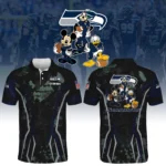 Seattle Seahawks x Disney 3D Polo Shirt Custom Name