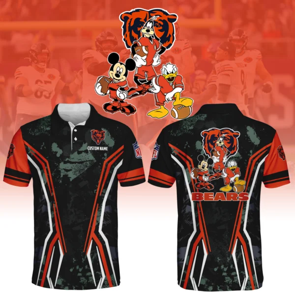 Chicago Bears x Disney 3D Polo Shirt Custom Name