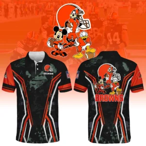Cleveland Browns x Disney 3D Polo Shirt Custom Name