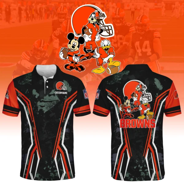 Cleveland Browns x Disney 3D Polo Shirt Custom Name