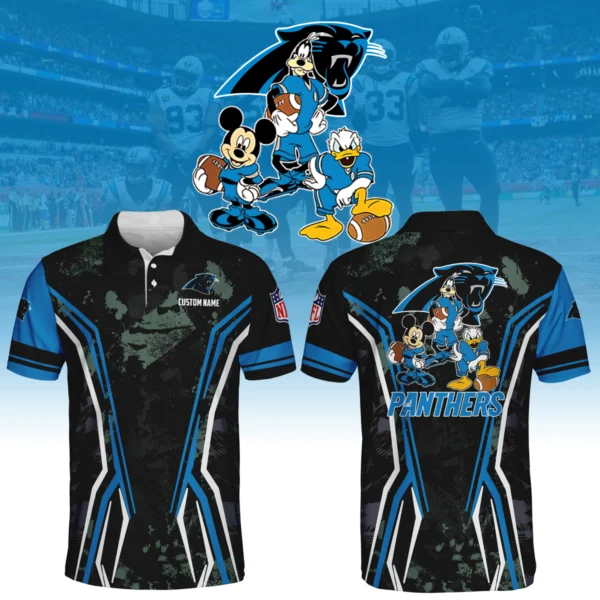 Carolina Panthers x Disney 3D Polo Shirt Custom Name