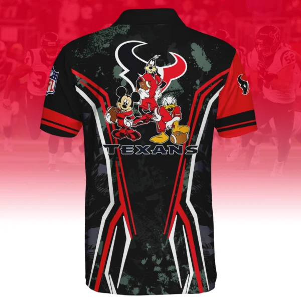 Houston Texans x Disney 3D Polo Shirt Custom Name