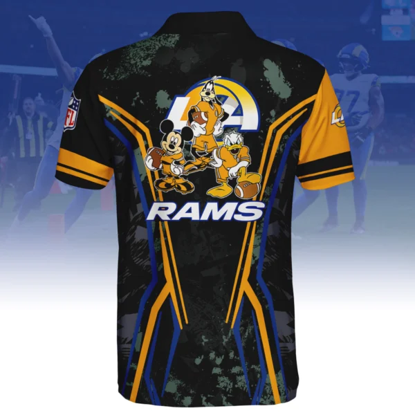 Los Angeles Rams x Disney 3D Polo Shirt Custom Name