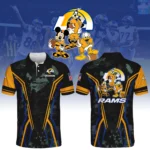 Los Angeles Rams x Disney 3D Polo Shirt Custom Name