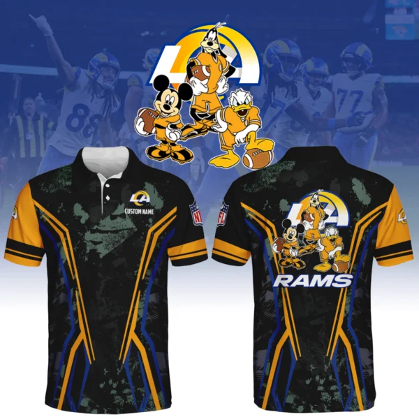 Los Angeles Rams x Disney 3D Polo Shirt Custom Name