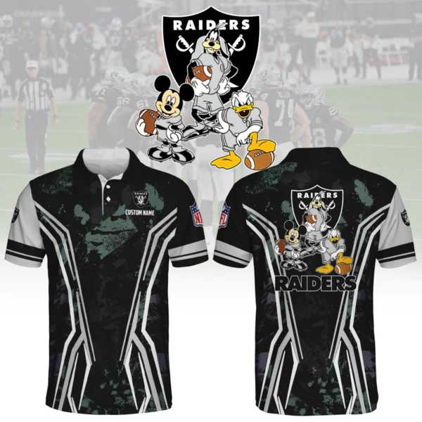 Las Vegas Raiders x Disney 3D Polo Shirt Custom Name