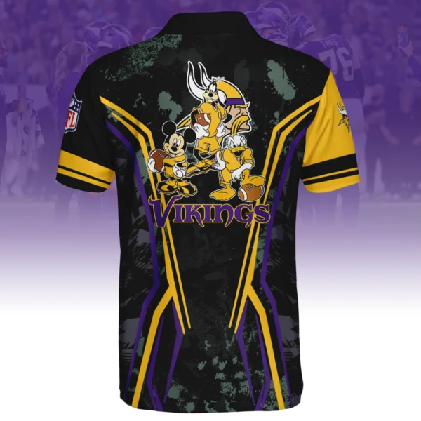 Minnesota Vikings x Disney 3D Polo Shirt Custom Name
