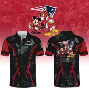 New England Patriots x Disney 3D Polo Shirt Custom Name