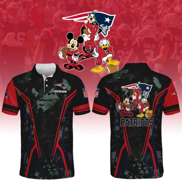 New England Patriots x Disney 3D Polo Shirt Custom Name