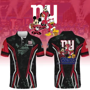 New York Giants x Disney 3D Polo Shirt Custom Name