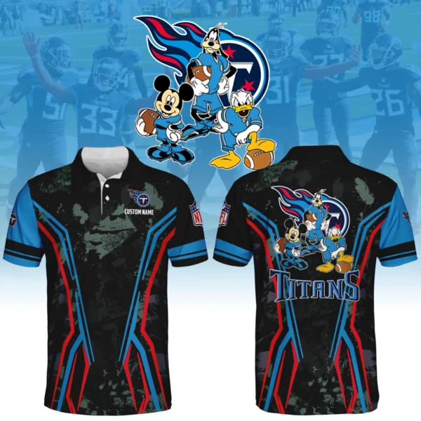 Tennessee Titans x Disney 3D Polo Shirt Custom Name