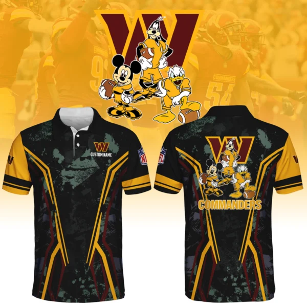 Washington Commanders x Disney 3D Polo Shirt Custom Name