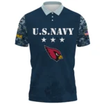 Arizona Cardinals x US Navy 250th Anniversary 3D Polo Shirt Custom Your Name