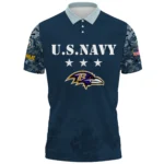 Baltimore Ravens x US Navy 250th Anniversary 3D Polo Shirt Custom Your Name