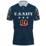 Cincinnati Bengals x US Navy 250th Anniversary 3D Polo Shirt Custom Your Name