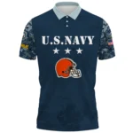 Cleveland Browns x US Navy 250th Anniversary 3D Polo Shirt Custom Your Name