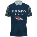 Denver Broncos x US Navy 250th Anniversary 3D Polo Shirt Custom Your Name