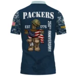 Green Bay Packers x US Navy 250th Anniversary 3D Polo Shirt Custom Your Name