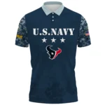Houston Texans x US Navy 250th Anniversary 3D Polo Shirt Custom Your Name