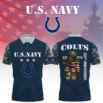 Indianapolis Colts x US Navy 250th Anniversary 3D Polo Shirt Custom Your Name