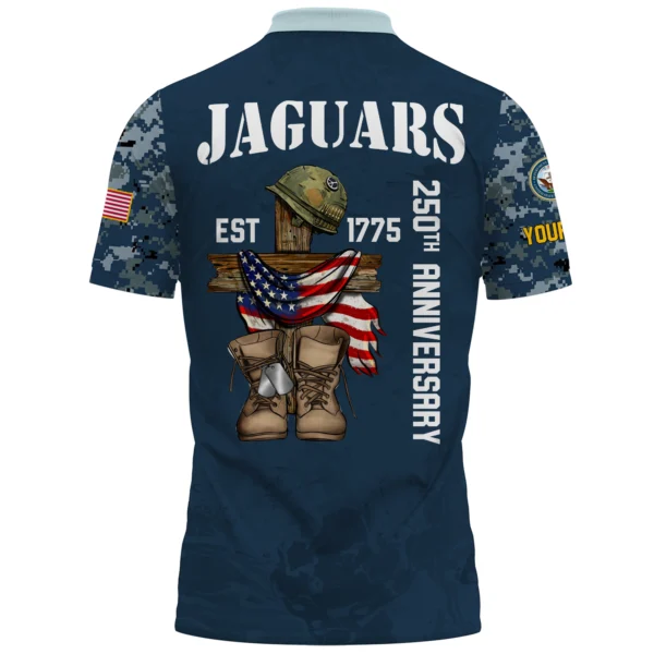 Jacksonville Jaguars x US Navy 250th Anniversary 3D Polo Shirt Custom Your Name