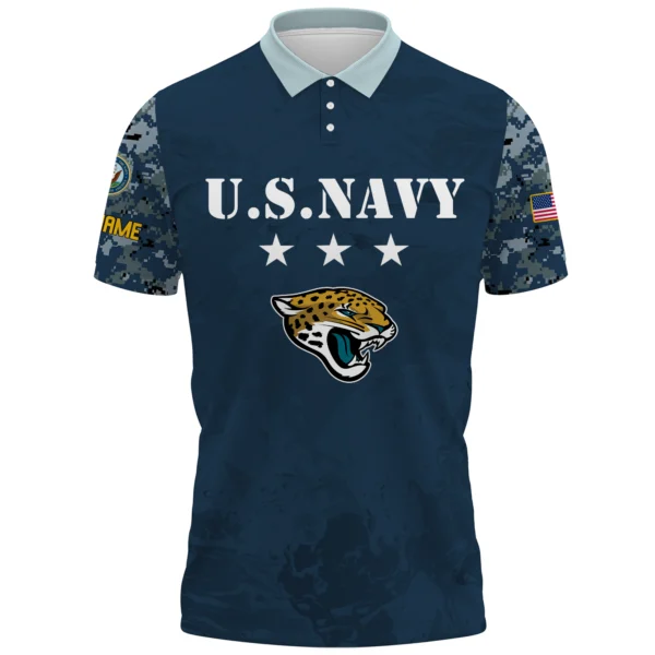 Jacksonville Jaguars x US Navy 250th Anniversary 3D Polo Shirt Custom Your Name