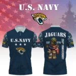 Jacksonville Jaguars x US Navy 250th Anniversary 3D Polo Shirt Custom Your Name