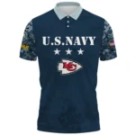 Kansas City Chiefs x US Navy 250th Anniversary 3D Polo Shirt Custom Your Name
