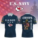 Kansas City Chiefs x US Navy 250th Anniversary 3D Polo Shirt Custom Your Name