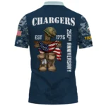 Los Angeles Chargers x US Navy 250th Anniversary 3D Polo Shirt Custom Your Name