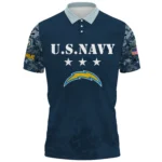 Los Angeles Chargers x US Navy 250th Anniversary 3D Polo Shirt Custom Your Name