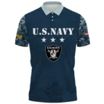 Las Vegas Raiders x US Navy 250th Anniversary 3D Polo Shirt Custom Your Name