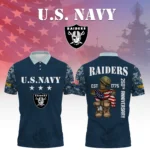 Las Vegas Raiders x US Navy 250th Anniversary 3D Polo Shirt Custom Your Name