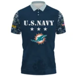 Miami Dolphins x US Navy 250th Anniversary 3D Polo Shirt Custom Your Name