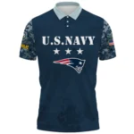 New England Patriots x US Navy 250th Anniversary 3D Polo Shirt Custom Your Name