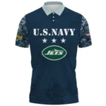 New York Jets x US Navy 250th Anniversary 3D Polo Shirt Custom Your Name