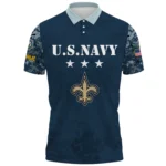 New Orleans Saints x US Navy 250th Anniversary 3D Polo Shirt Custom Your Name