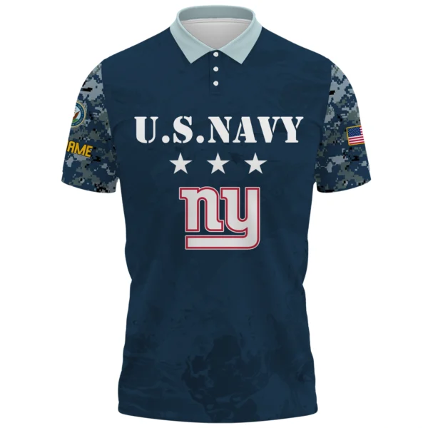 New York Giants x US Navy 250th Anniversary 3D Polo Shirt Custom Your Name