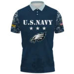 Philadelphia Eagles x US Navy 250th Anniversary 3D Polo Shirt Custom Your Name