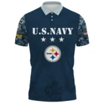 Pittsburgh Steelers x US Navy 250th Anniversary 3D Polo Shirt Custom Your Name
