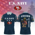 San Francisco 49ers x US Navy 250th Anniversary 3D Polo Shirt Custom Your Name