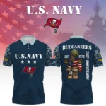Tampa Bay Buccaneers x US Navy 250th Anniversary 3D Polo Shirt Custom Your Name