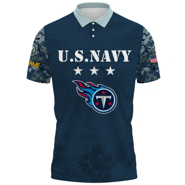 Tennessee Titans x US Navy 250th Anniversary 3D Polo Shirt Custom Your Name