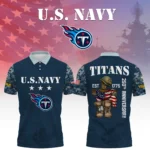 Tennessee Titans x US Navy 250th Anniversary 3D Polo Shirt Custom Your Name