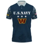 Washington Commanders x US Navy 250th Anniversary 3D Polo Shirt Custom Your Name