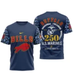 Buffalo Bills x US Marines 250th Birthday Semper Fidelis 3D T-Shirt